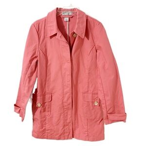 Old Navy Medium Weight Cotton Twill Button Front Light Pink Spring Jacket Coat
